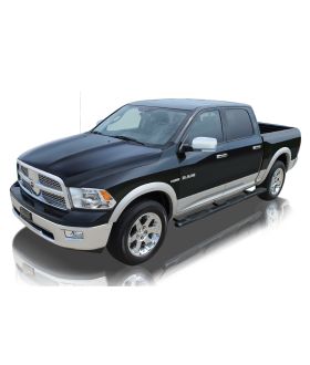 Raptor 1002-0137MB Powdercoat Steel Black Magnum Oval Step Tubes Wheel To Wheel