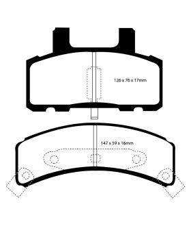 EBC Brakes DP61273 EBC 6000 Series Greenstuff Truck/SUV Brakes Disc Pads