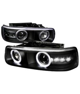 Spec-D LHP-SIV99JM-RS Black Halo LED Projector Headlights